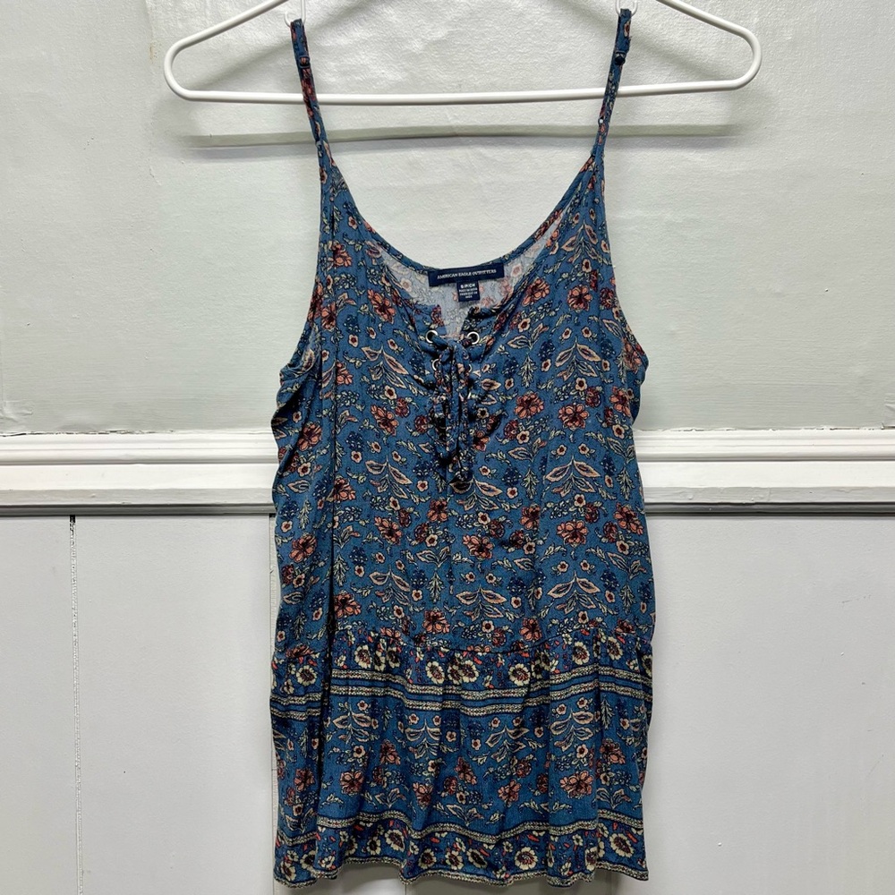 American Eagle Outfitters Blue Floral Cami Size Small